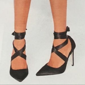 ASOS Black lace up heels, 5
